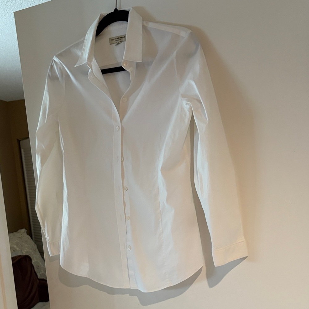 Burberry White Button Down Shirt